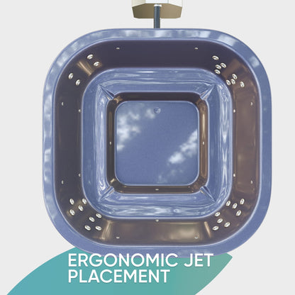 Kvadratinė malkomis kūrenama sūkurinė vonia 4–8 asmenims | Tikslinis masažas su 28 hidropurkštukais | Išorinis šildytuvas