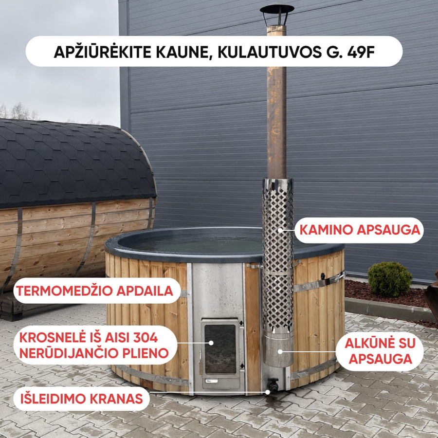 Apvalus kubilas 4-6 asmenims su Verta krosnele | Naudotas