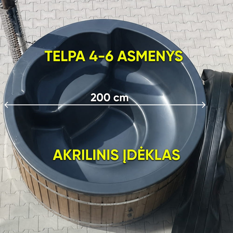 Apvalus kubilas 4-6 asmenims su Verta krosnele | Naudotas