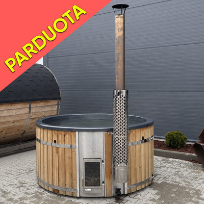 PARDUOTA. Apvalus kubilas 4-6 asmenims su Verta krosnele | Naudotas