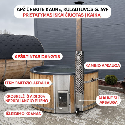 PARDUOTA. Apvalus kubilas 4-6 asmenims su Verta krosnele | Naudotas