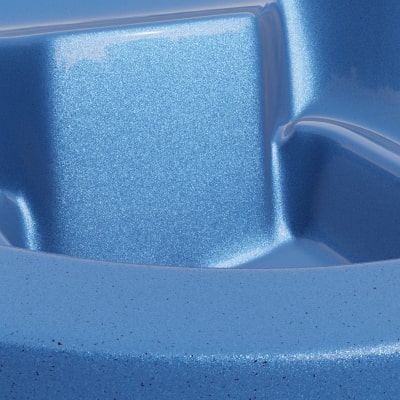 3D blue sparkle hot tub interior seat detail