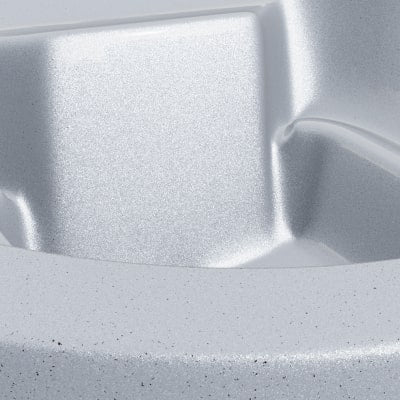 3D silver sparkle hot tub interior seat detail