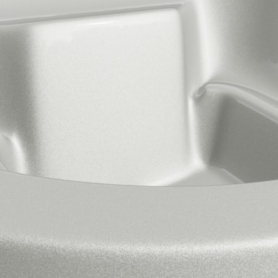 Metallic White hot tub interior seat detail in RAL210 metallic finish