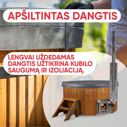 Kubilas su hidro, oro purkštukais ir LED apšvietimu