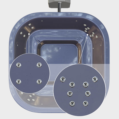 Kvadratinė malkomis kūrenama sūkurinė vonia 4–8 asmenims | Tikslinis masažas su 28 hidropurkštukais | Išorinis šildytuvas