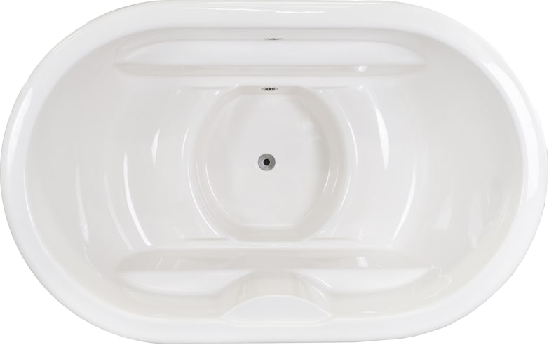 Oval ofuro-style wood-fired hot tub with integrated HORIZON heater, 2 person capacity