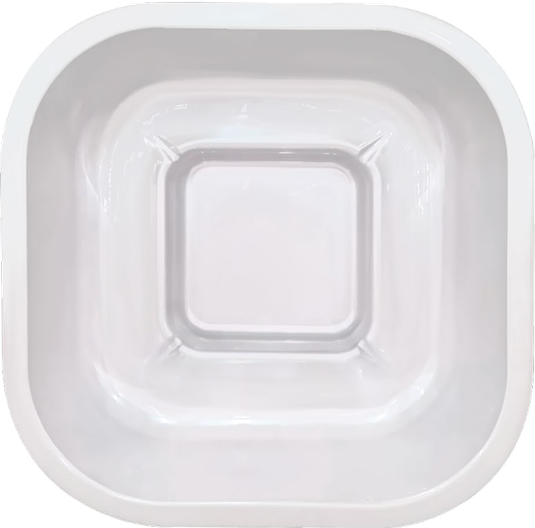 Square wood-fired hot tub XL with HORIZON heater, suitable for 6–8 people